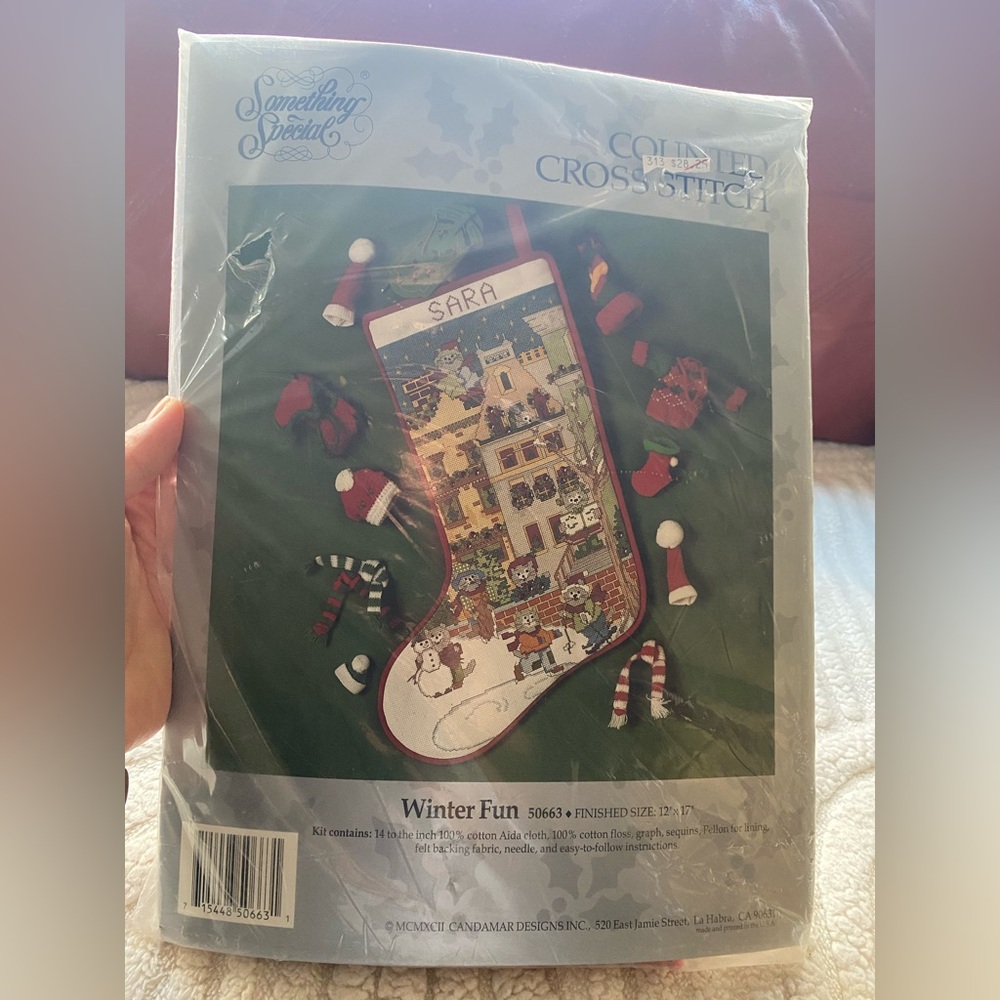 Winter Fun Cross Stitch stocking Kit